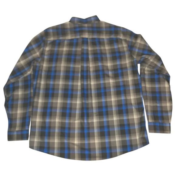 Eddie Bauer Men's Blue Black Gray Plaid Flannel Long Sleeve Shirt | Size TXL - Picture 5 of 8